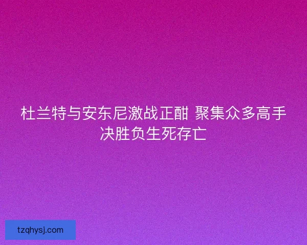 杜兰特与安东尼激战正酣 聚集众多高手决胜负生死存亡 杜兰特与安东尼激战正酣 聚集众多高手决胜负生死存亡