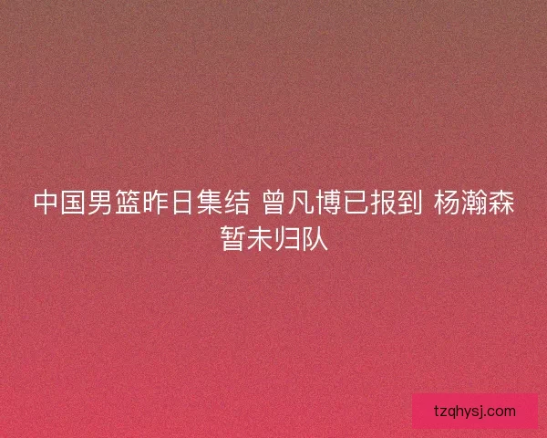 中国男篮昨日集结 曾凡博已报到 杨瀚森暂未归队