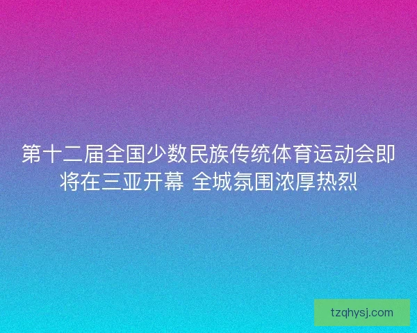 第十二届全国少数民族传统体育运动会即将在三亚开幕 全城氛围浓厚热烈