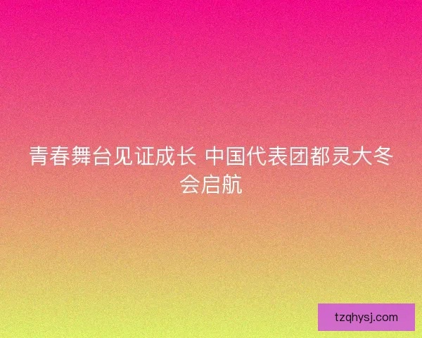 青春舞台见证成长 中国代表团都灵大冬会启航