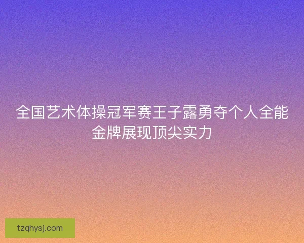 全国艺术体操冠军赛王子露勇夺个人全能金牌展现顶尖实力
